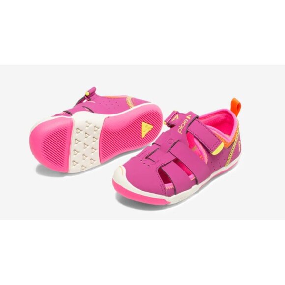 Plae sam-2-0 Toddler Size 6 Fuchsia Sandals With Velcro Straps‎ & Rubber Soles - Picture 3 of 11